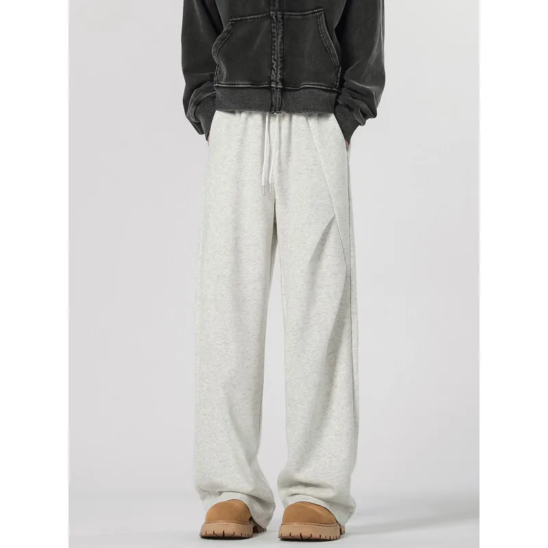 Pantaloni sport, pantaloni de trening, pantaloni casual, noi, de înaltă calitate, cu pliseuri, largi, drepți, pentru bărbați și femei_voghion.com