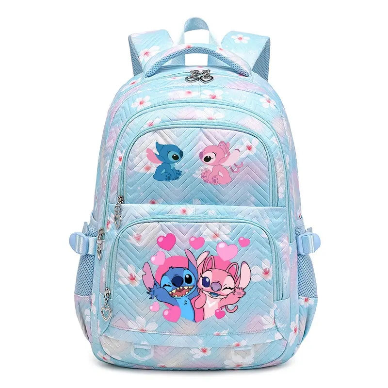 Lilo & Stitch Waterproof School Backpack for Girls – Cute Travel Bookbag blue