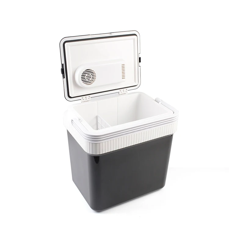 Beila 휴대용 미니 냉장고, 전기 블랙 자동차 냉장고, DC 12V AC 200V 24L