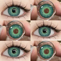 Vibrant Colored Eye Contact Lenses - Natural Black, Blue, and Brown Enhancements (2 - Pack) (RIYADH - GREEN)