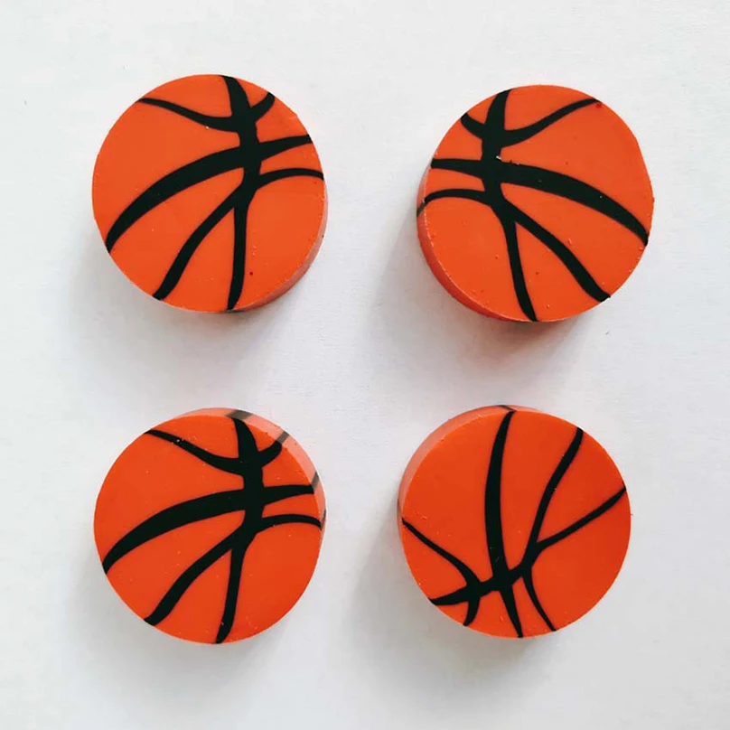 5Pcs Football Eraser Pencil Eraser Plasticine Eraser Biscuit Eraser Kneadable Eraser Retractable Eraser Basketball Stationery