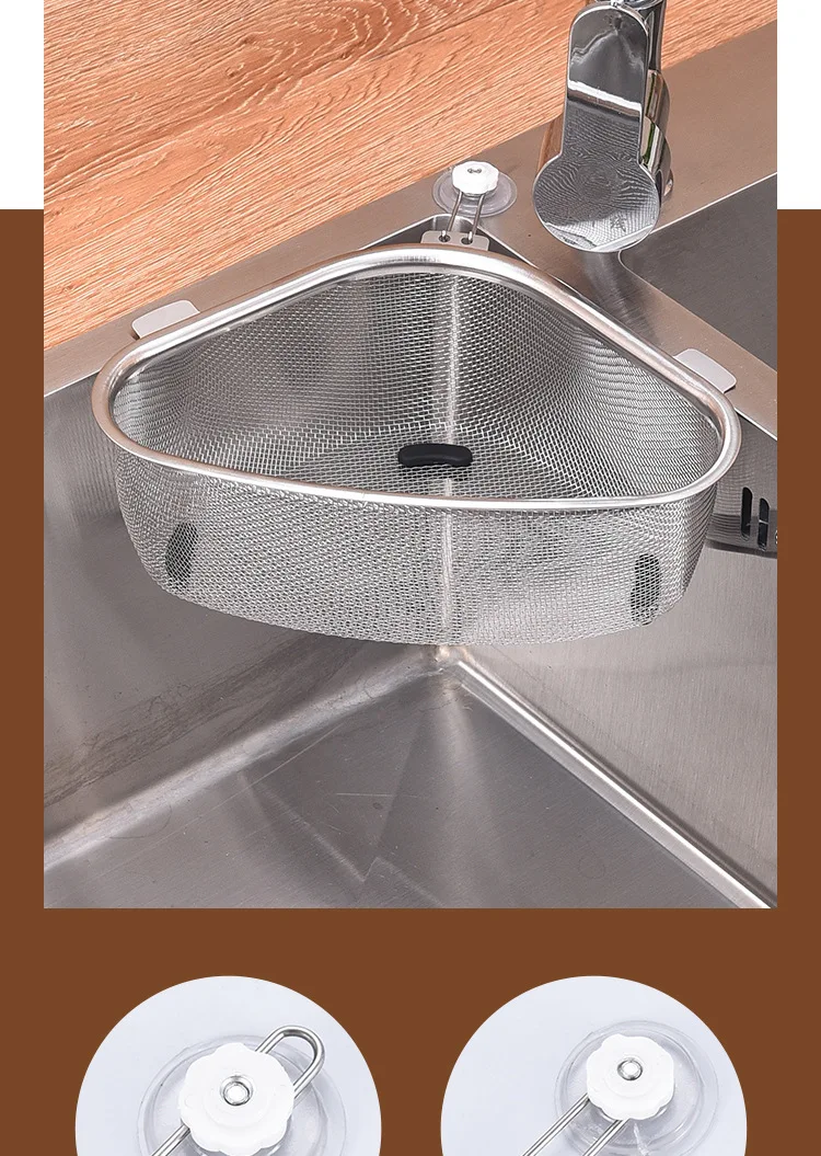 Stainless Steel Sink Storage Drain Basket, Dishwashing Sink Leftovers, Anti-Clogging Strainer Basket S0b44f9cdfe03497ca5fa432bc4d08e910