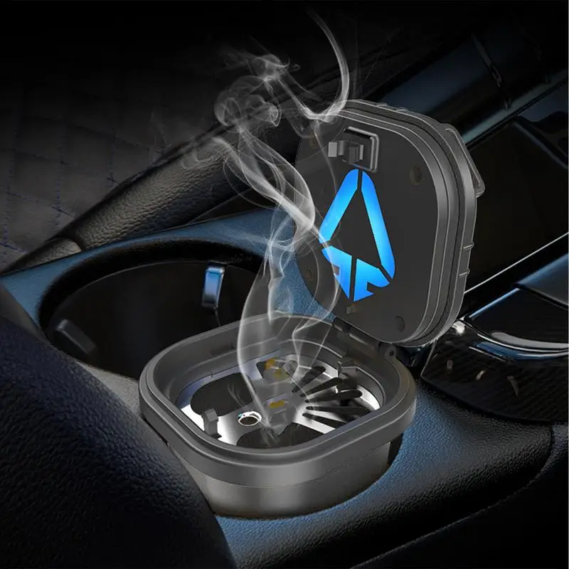 

Car Ashtray Smell Proof with Lid Creative Removable Design Smokeless LED Decorative Ashtray for Vehicles Trucks Pickups Sedans