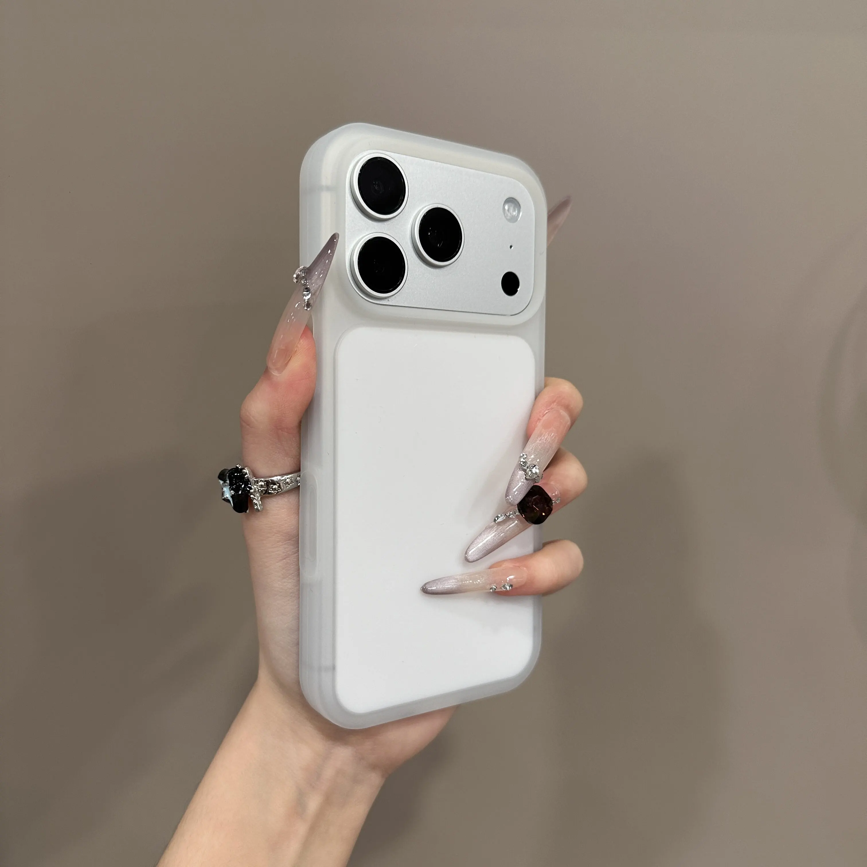Chic Candy Solid Color Jelly Case with AI Camera Control and Shockproof Skin Feel