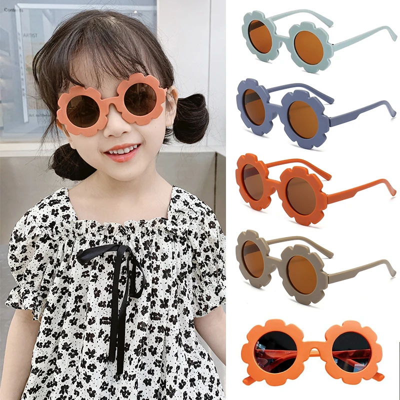 

UV400 Protection Children Flower Sunglasses Cute Colorful Frame Decorative Sun Glasses Korean Mirror Light Kids Girls Eyewear