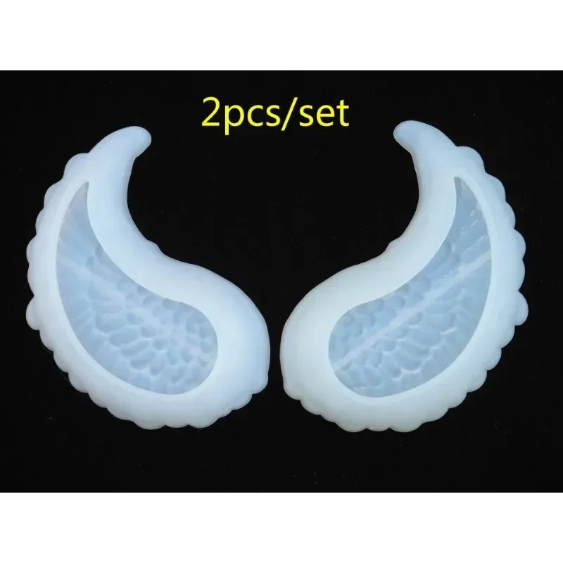 2Pcs Silicone Wings Epoxy Mold Handmade Creative DIY Cake Candy Chocolate Fondant Soap Candle Mold Cake Decor Tools