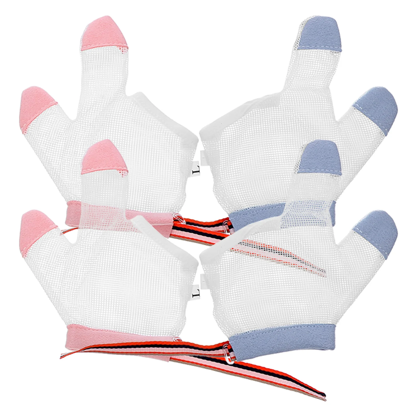 

2 Pairs Ring Biting Gloves Stop Thumb Guard for Kids Infant Fingers Net Nail Child Baby