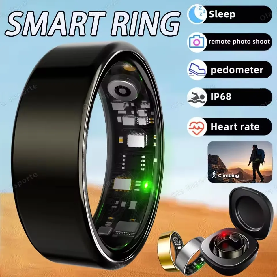 2026 New Smart Ring Heart Rate Blood Pressure Sleep Monitoring Motion Tracking IP68 Waterproof Men Women Smart Ring Holiday Gift 1