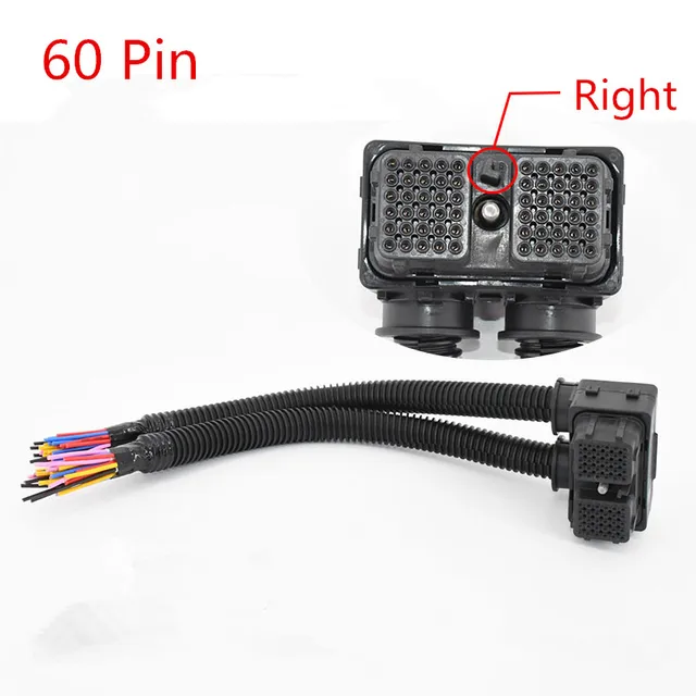 60 Pin/Way Engine ECU Computer Board Plug Connector With 40cm Wire 