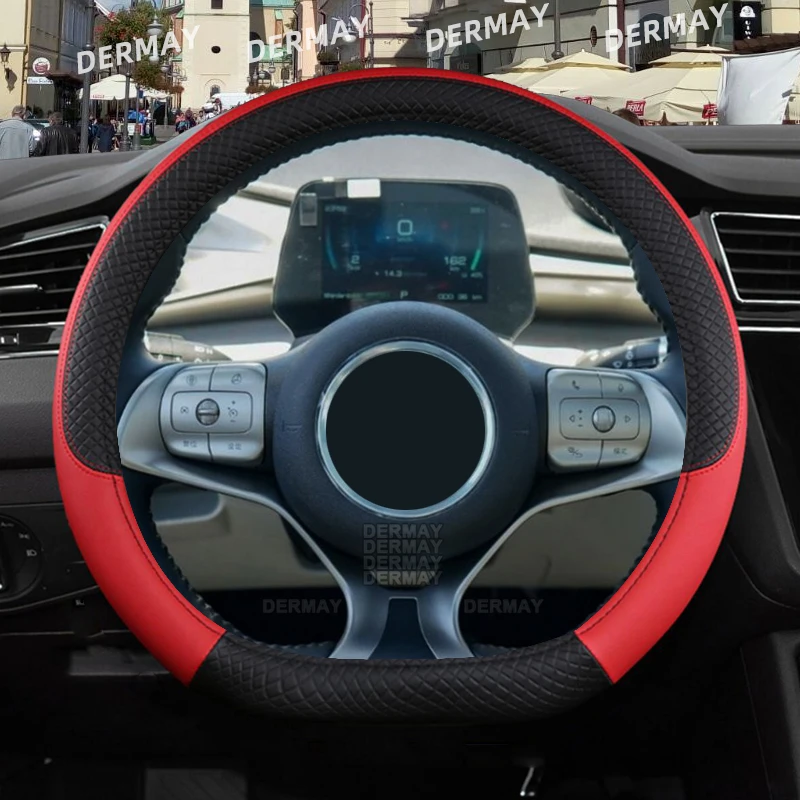 Car Steering Wheel Cover PU Leather Non-slip 9 Colors Auto Accessories For BYD Dolphin Seal Atto3 Tang Yuan Plus
