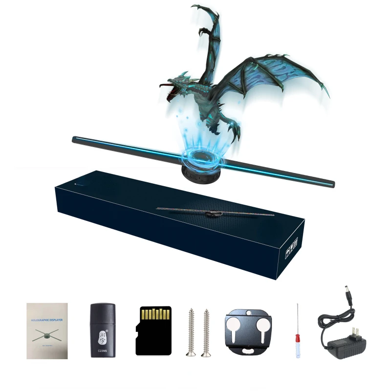 

Vertical naked eye 3d holographic projection fan advertising machine suspended aerial imaging stereoscopic fan screen rotating