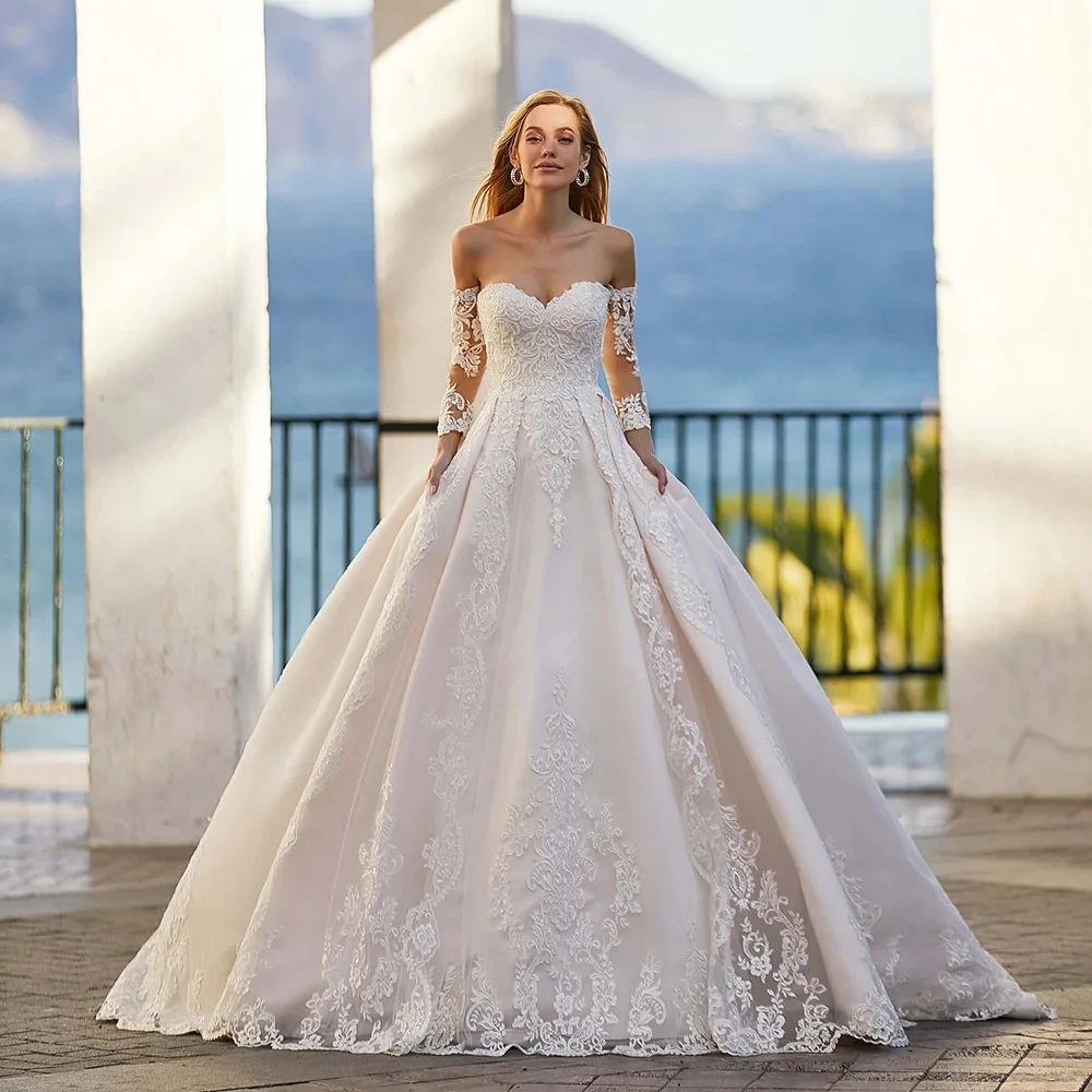 

Sweetheart Neck Ball Gown Wedding Dress Vintage Hochzeitskleid 2024 Off the Shoulder Vestido De Noiva Robe Abito Da Sposa