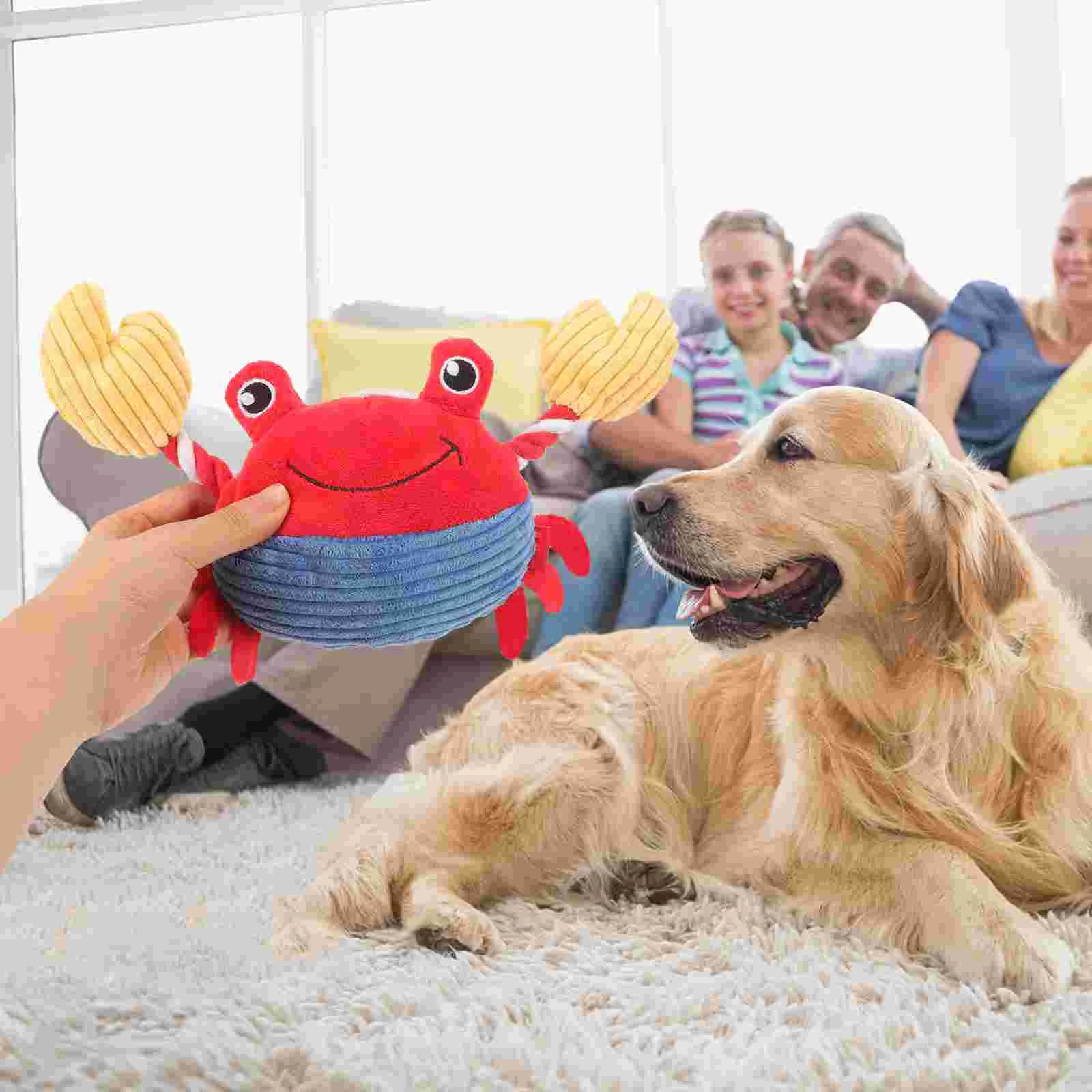 

Dog Molar Plaything Squeaky Teething Toy Crab Shaped Chewing Toy Funny Toy
