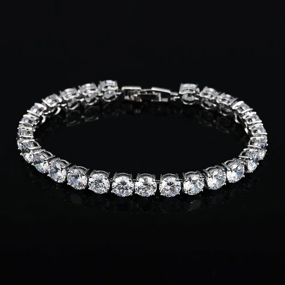 

Big Hand Jewelry Diamond Flash Lady's Zircon Bracelet Silver bangle Fine Luxurious Bridal Wedding Jewelry