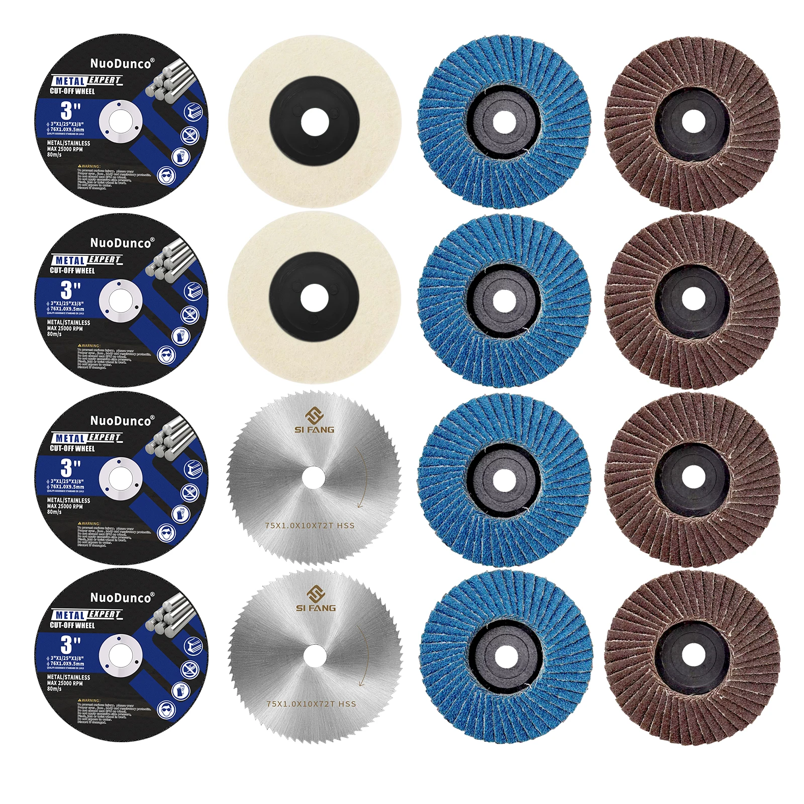 75mm Flap Discs Sanding Discs 3" Metal Cutting Disc HSS Saw Blade Angle Grinder Accessories for Cutting Polishing Metallic Wood