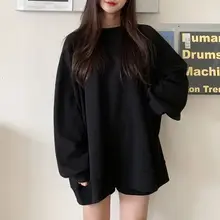  Sweatshirts Women Simple Basic Solid Preppy Style All-match Loose Korean Fashion New Design Casual Trendy Spring Cozy Ins O-neck 