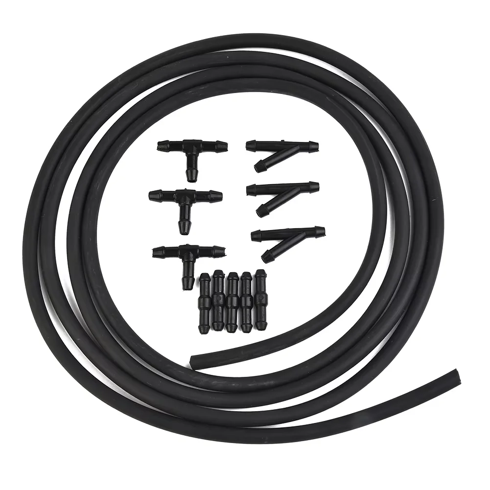 Windshield Washer Hose Connector Kit T-Piece Tube Pipe Splitter Universal Nozzle