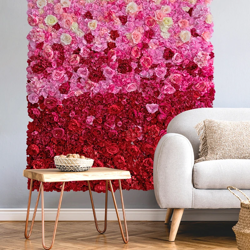 

40X60CM Artificial Flower Wall Wedding Decoration Gradient Color Flower Row Flower Wall Carpet Background Layout Arch Flower Row
