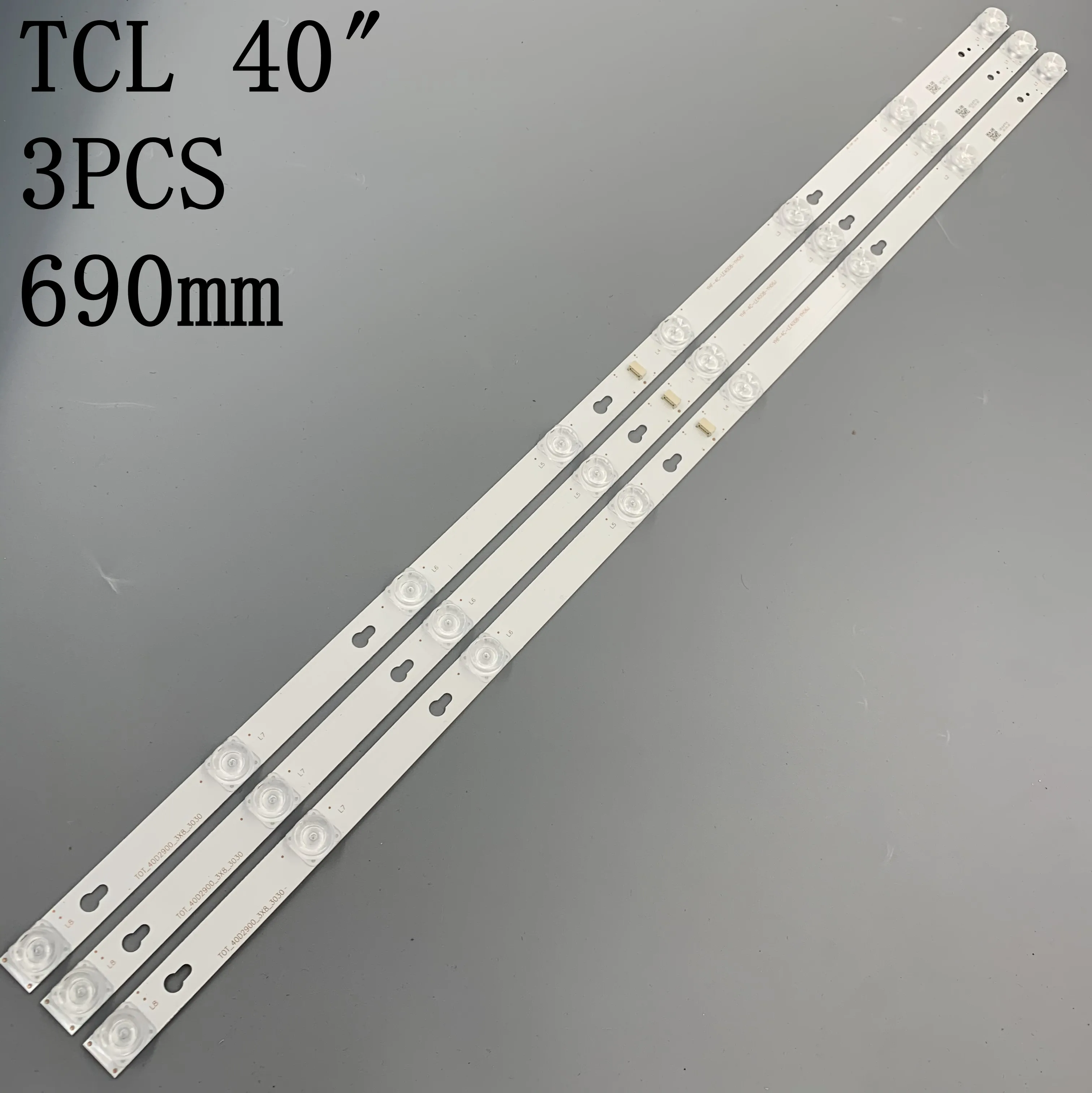 3 PCS/set 8LED LED backlight strip for Toshiba L40F3301B 40A730U 40l2600 TCL F40S5916 4 TOT_40D2900_3x8_3030C L40E5800A L40F330