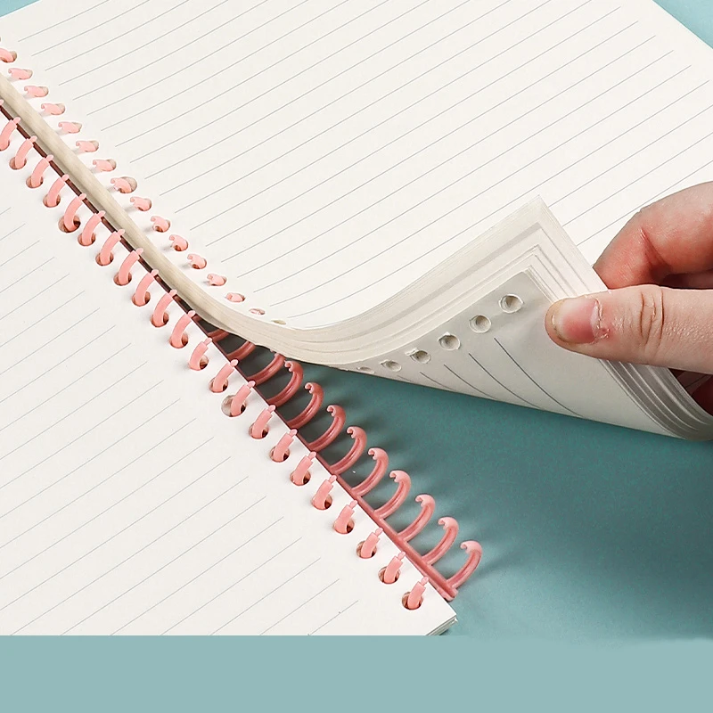 5pcs Loose-leaf Binding Strip Plastic A4 Loose-leaf Ring Binding Clip Rings 12mm Binder Office Accessories