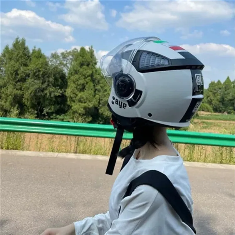 

DOT Black Open Face Helmet Double Lens Motocross Capacete De Capacete Cascos Para Casque Moto Motorcycle Accessories Atv Kask