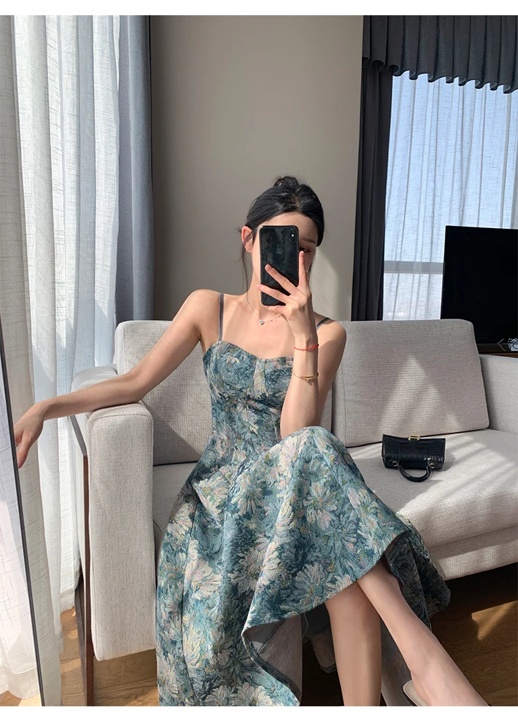Vintage Halter Beach Dress Women Elegant Summer New Fashion Casual Evening Ladies Vestidos Slim Female Sexy Holiday Clothes main image 0