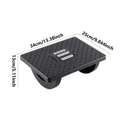 Ergonomic Portable Foot Stool with Massage Rollers for Ultimate Home and Office Comfort (Black - YQ15)