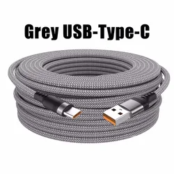 Universal USB Type C Super Fast Charge & Extend Data Cable, Available in Multiple Lengths - 8m (Grey)
