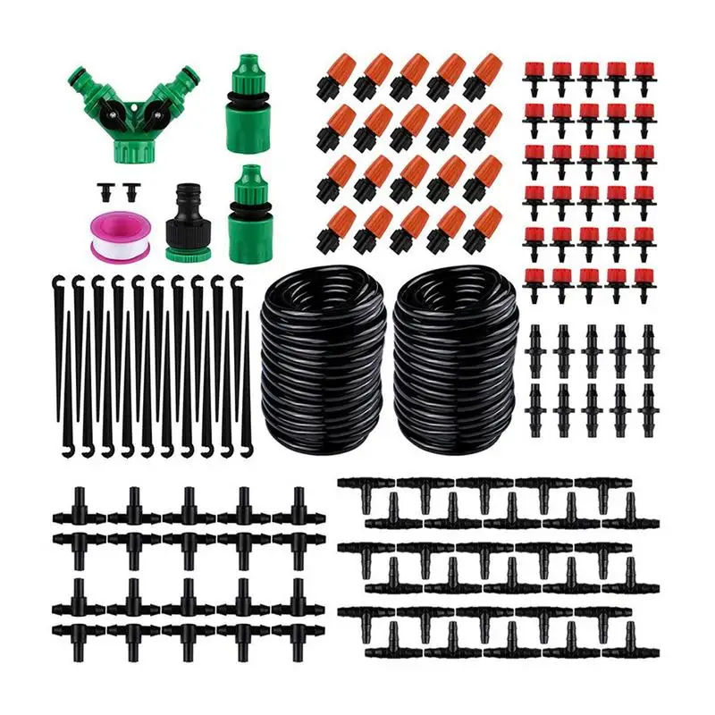 

Drip Irrigation Kit Automatic Greenhouse Watering System 98.4FTDrip Irrigation Set Patio Misting Irrigation System 149pcs