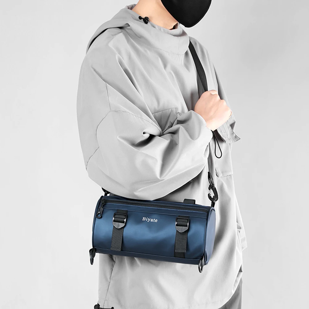 

Men's Cylindrical Messenger Bag Cylinder Sports Shoulder Bag Ins Japanese Round Bag Cuasal Male Sling Side Pack Crossbody Bag