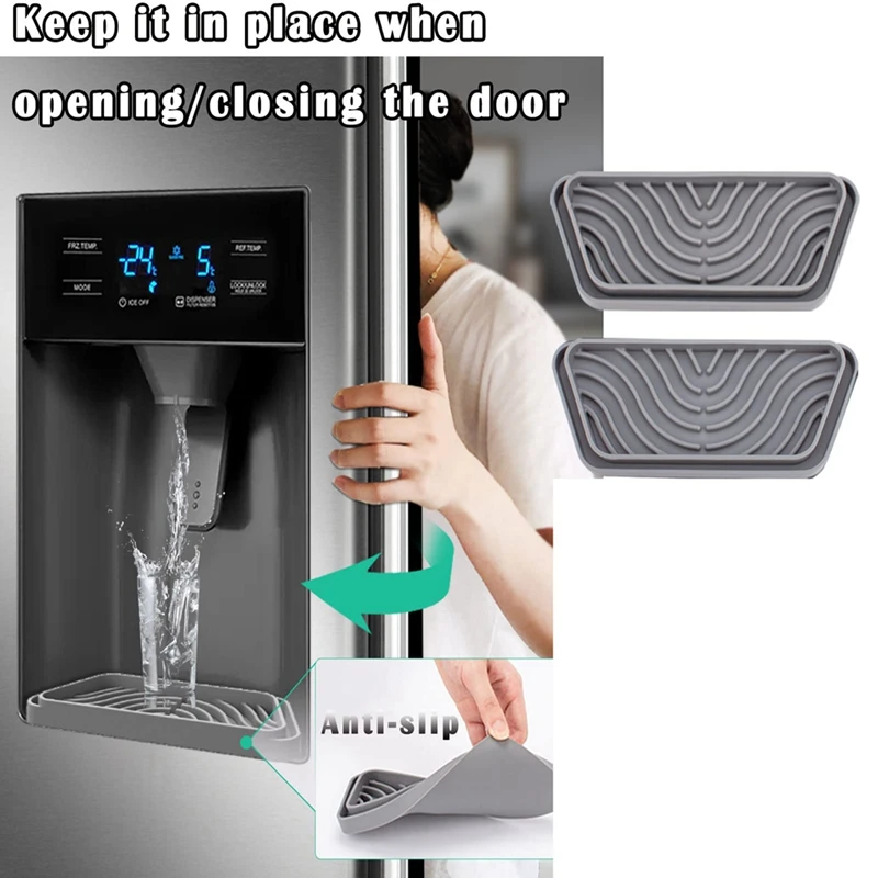 

2Pcs Refrigerator Drip Catcher Tray Mini Fridge Drip Tray Protects Ice And Water Dispenser Pan Fridge Spills Water Pad Durable