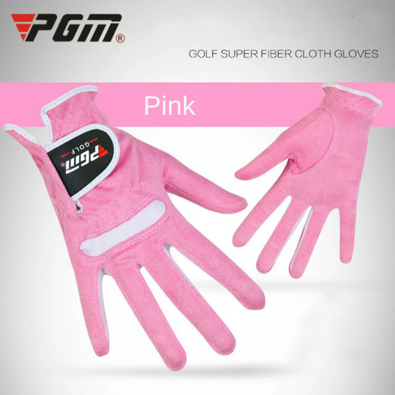 PGM 1pair Women Golf Gloves Soft Microfiber Cloth Breathable Non-slip Protective Gloves Hand Wear Golf Accessory ST009 5