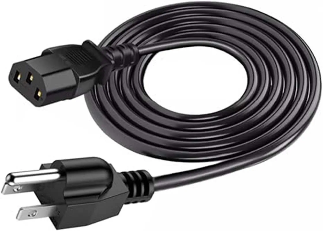 Power Cable 1M 1.5M 3M AC 110V~220V US 3-Prong Connector for PC Laptop Computer TV