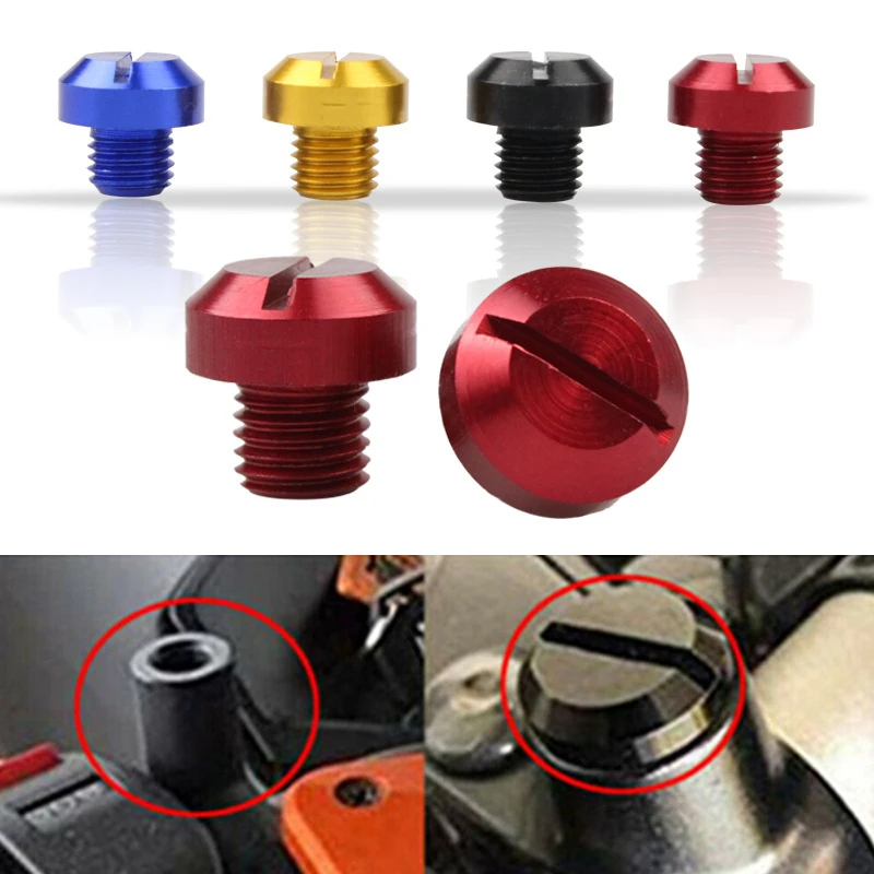 Motorcycle Mirror Plugs 2Pcs Anti-Rust Motorcycle CNC Aluminum M10 x 1.25 Rear view Mirror Hole Plugs Screws Rearview Mirror Holder