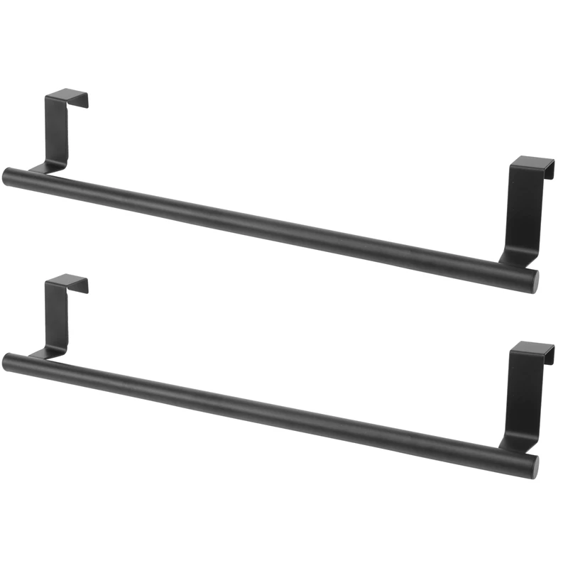 

Big Deal Over The Door Towel Rack, Kitchen Towel Holder, Over Cabinet Towel Bar, Matte Black 2 Pack,For Hand, Dish, Tea Towels