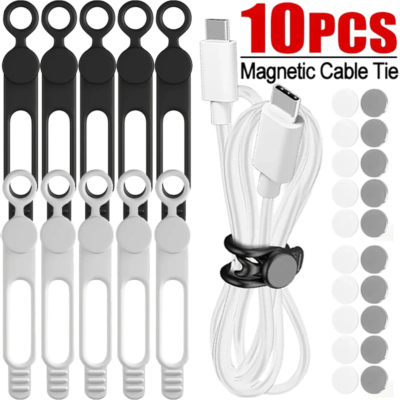 Silicone Magnetic Cable Ties – Tangle-Free Wire Management for Home/Office 1