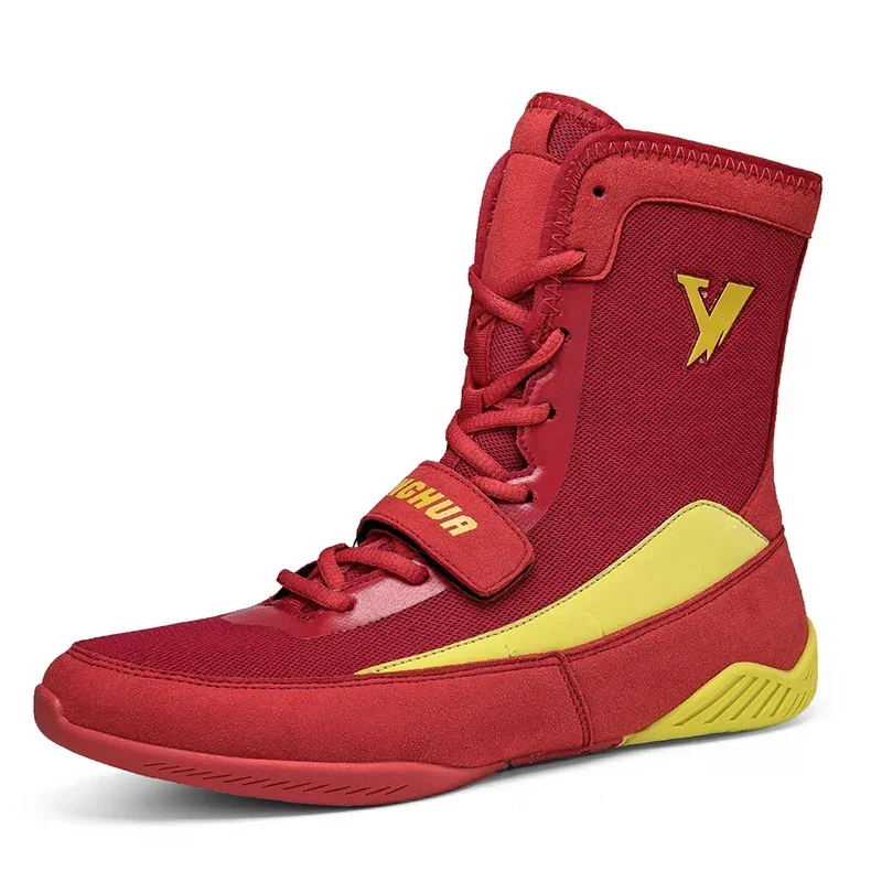New Men's Fashionable Leather Wrestling Shoes Breathable Heat Dissipation Anti Slip Durable Casual Sports Shoes Boxing