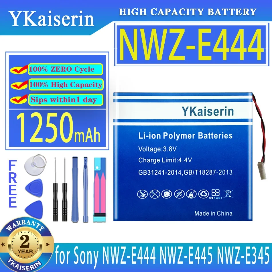 Batteria Ykaiserin 1250Mah Per Sony Nwz-E444 Nwz-E445 Nwz-E345 Nwz-Wh303 E373 E383 A864 A865 Lis1425Hnpc Srs-Btv5 Nwz-E344