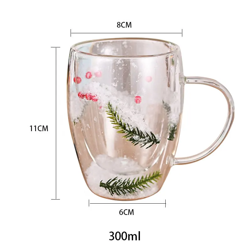 1pc, Mug En Verre Avec Fleurs Séchées À L'intérieur, Tasses À Café Expresso  À Double