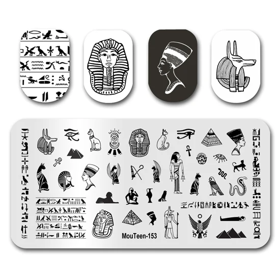 Nails Art Stamp MouTeen052 Terror Gothic Symbol Moon Nail Stamping Plates Manicure Set For Nail Art Stamper 6