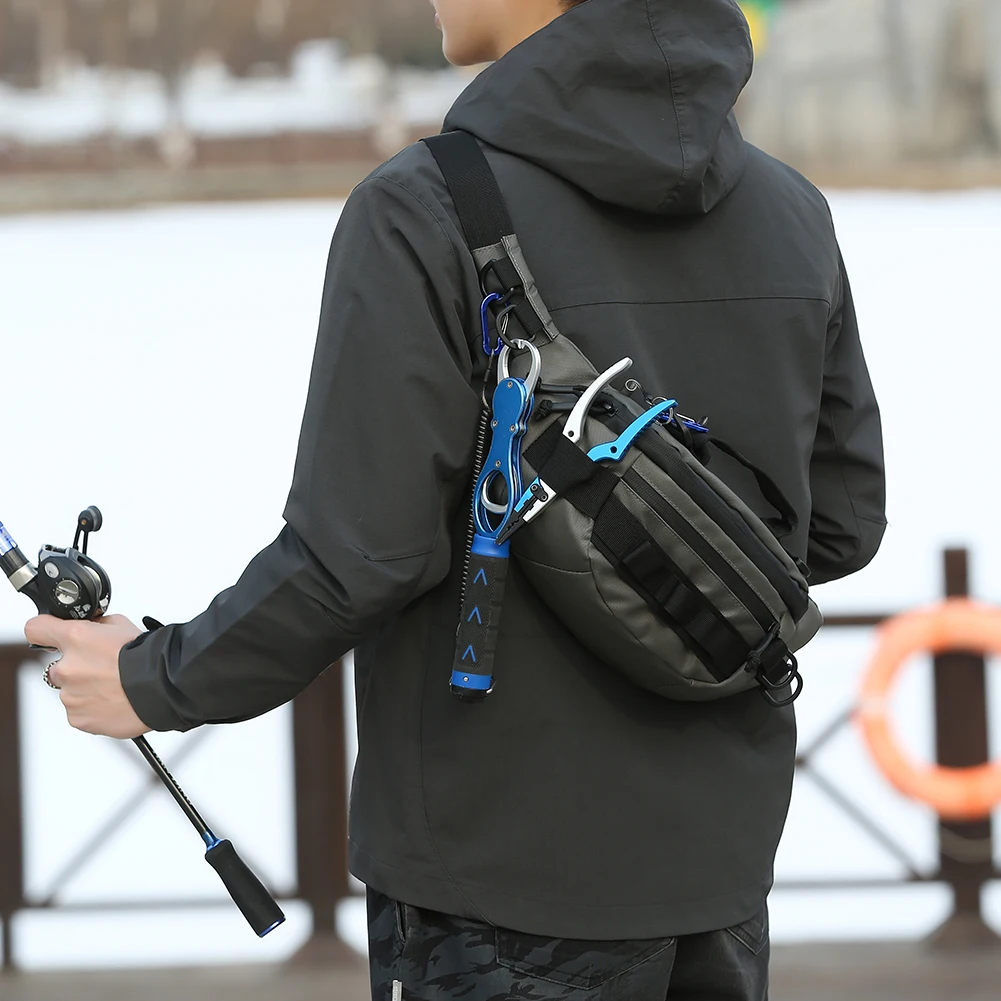 Men Fishing Waist Pack Waterproof Tactical Fanny Pack Multifunctional Fishing Tackle Bag Anti-Theft for Travel Fishing