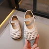 Girls' Shoes 2024 Summer New Children's Sandals Non slip Soft Sole Knitted Comfortable and Breathable Princess Shoes 2