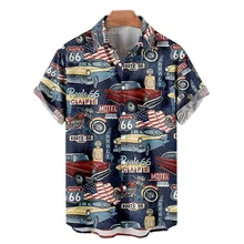 Shirts For Men 3d Vintage Fashion Violin Rocker Printed Rockabilly Hawaiian Shirt Short Sleeve Tops Outdoor Street Clothing 