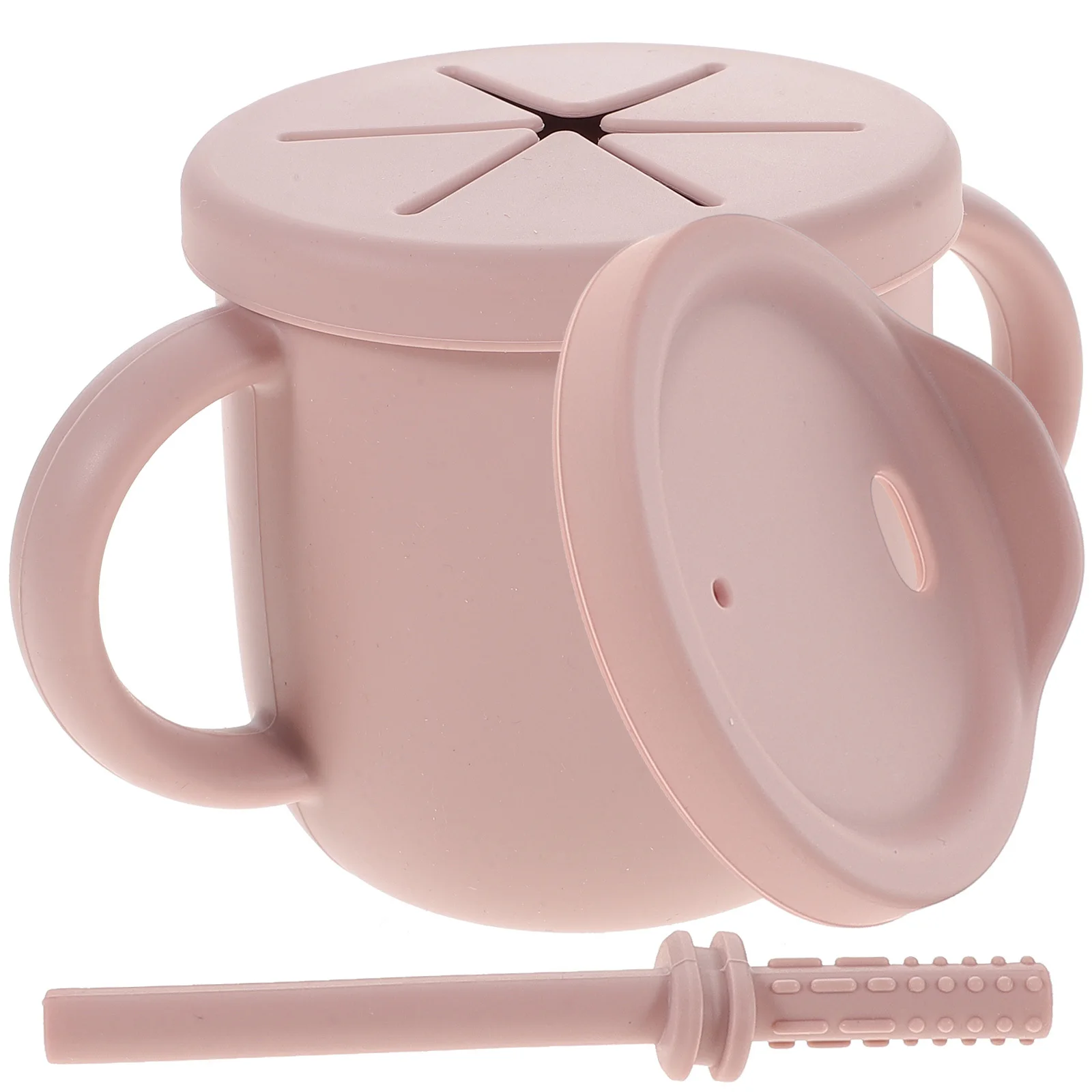 실리콘 학습컵, 손잡이 두 개, 용, 식품 등급, 흘림 방지, 훈련용 음료/간식 컵,  수유컵