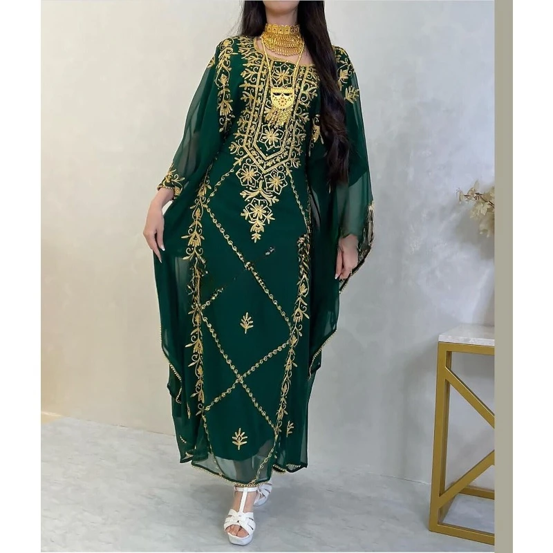 Vendita Bottiglia Verde Marocchino Dubai Caftano Africano Farasha Abaya Abito Da Sposa