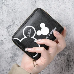 2024 Cute Cartoon Short Wallet for Women - Mini Large - Capacity Portable Zipper Coin Purse (Black)