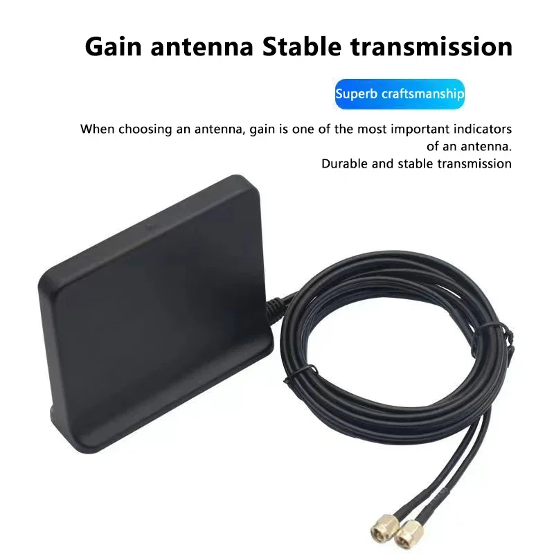 5G+5G 2x2 high gain MIMO omnidirectional antenna, 12dBi, indoor 600-6000MHz, with 2 communication cables, factory price