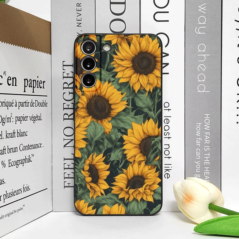 Vibrant Sunflower Floral Pattern Soft Phone Case Cover