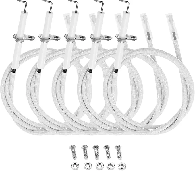 5PCS Grill Igniter Wire Kit & Ceramic Electrode for Gas Grill 28 Inch Griddle with 4 Burner for Backyard BBQ Igniters