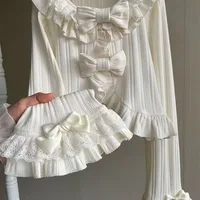 Kawaii Lolita Cropped Knit Cardigan, Heart Lace Openwork Spring Cover-Up, Japanese Sweet Vintage Style Sun Protection Sweater